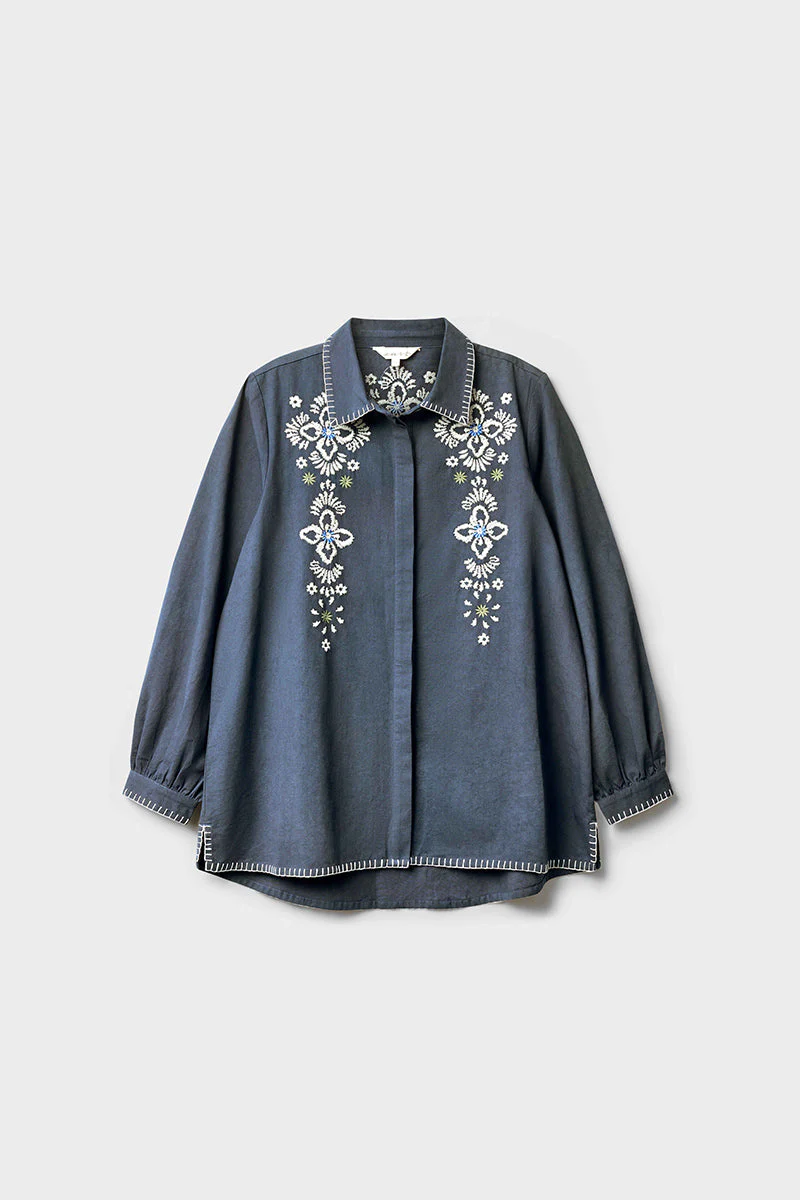 Cora Floral Embroidered Cotton Shirt 2