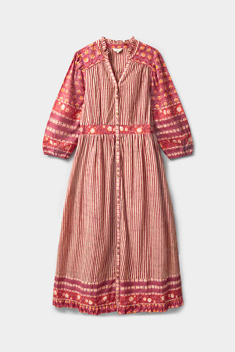 Devyn Hand Woodblock Cotton Dress 2
