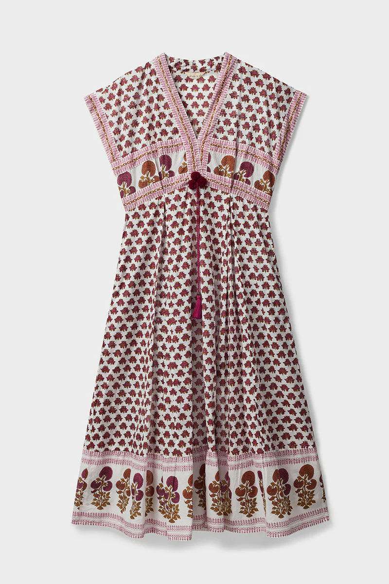 Karmen Hand Woodblock Cotton Dress 2