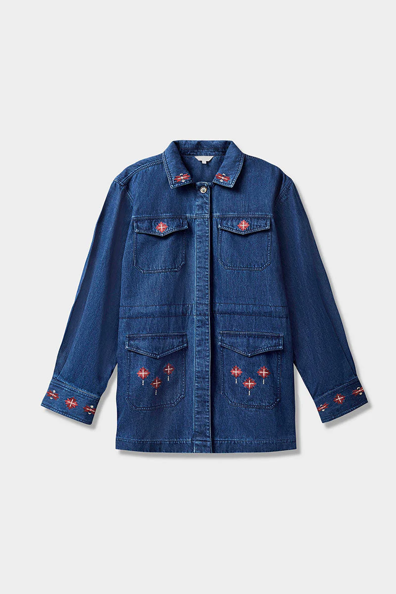 Marion Indigo Denim Embroidered Jacket 2